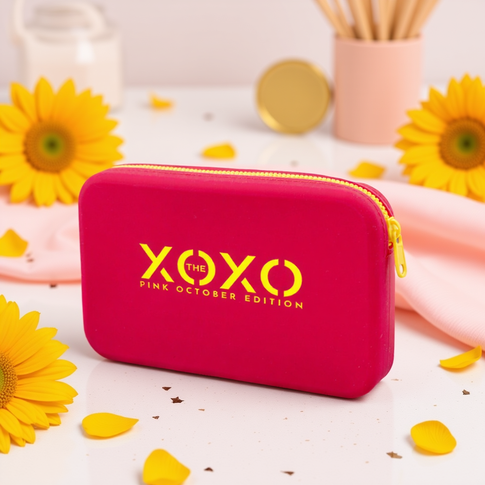 Nepropustná silikonová taštička TheXOXO Růžový říjen – limitovaná edice