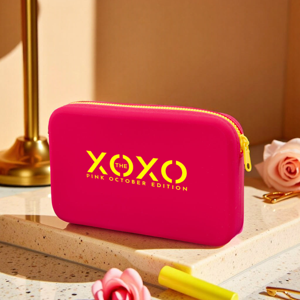Nepropustná silikonová taštička TheXOXO Růžový říjen – limitovaná edice